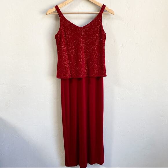 Alex‎ Evenings Red Sparkly Formal Dress - Picture 2 of 5